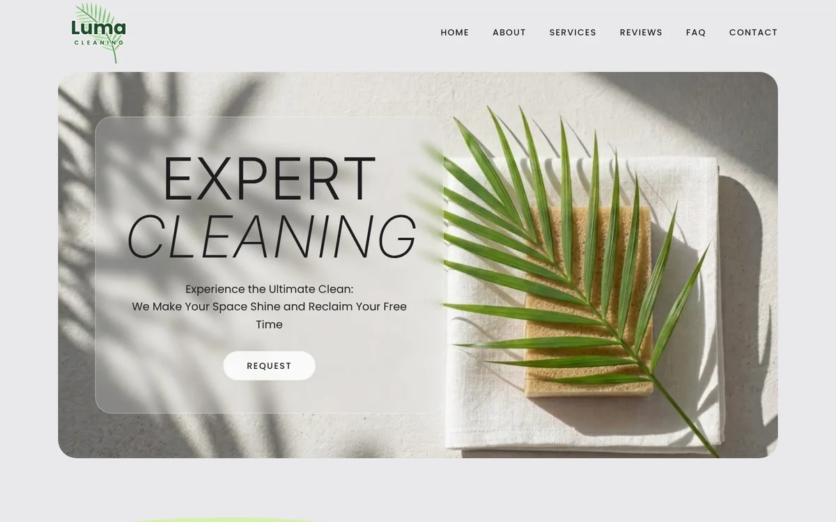 Luma Cleaning website home page