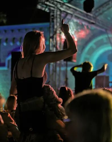 Dancing at a concert